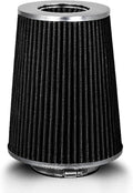 BLACK 4" 102 mm Inlet Truck Air Cone Replacement Performance Washable Clamp-On Dry Air Filter (8" Tall)