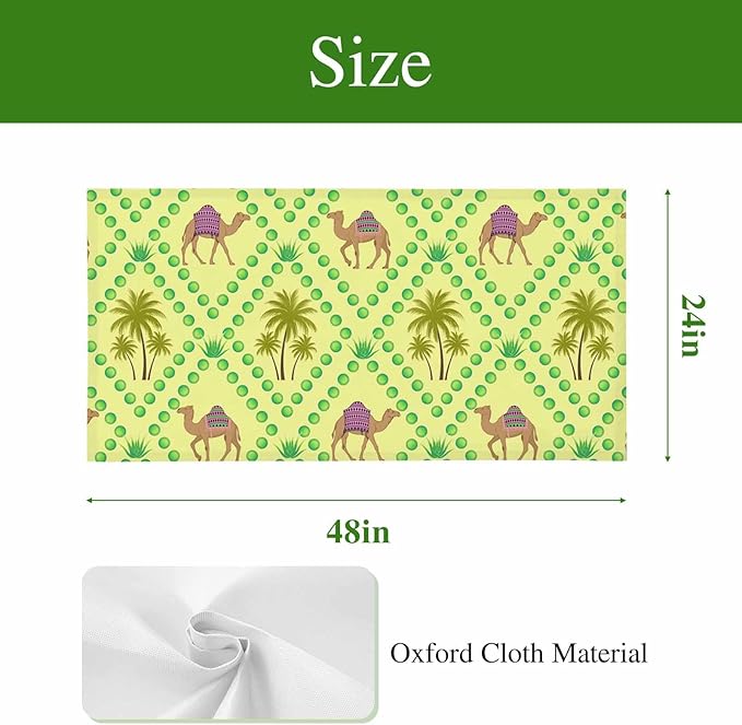 4 Pack Fluorescent Light Cover, Desert Sand Camels Light Covers for Ceiling Lights, Palm Trees Tropical Plants Polka Dot Yellow Magnetic Lights Filters Ceiling Shade for Classroom/Office - 4 x 2 Feet