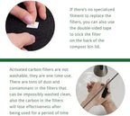Compost Bin Odor Filters for Food Compatible with Joseph Compost Bin Waste Caddy Replacement Rectangle Activated Carbon Filters for Indoor Kitchen Compost Bucket (Pack of 7)