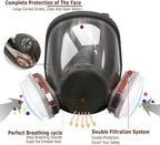 Full Face Respirаtor Reusable, Organic Vapor Respirаtor Compatible with Particulate Filter, Protection for Painting, Machine Polishing, Welding, Same as 6000 6800 7800 FF-400 V-Series