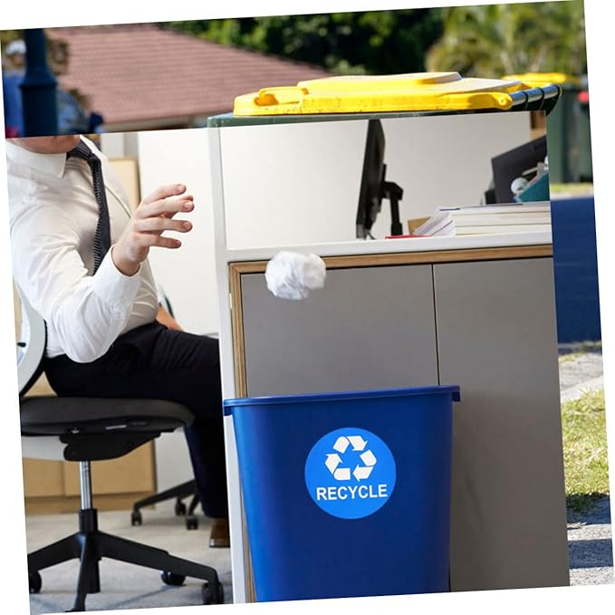 Tofficu 8pcs Hanging Trash Can Stickers Garbage Recycling Decals Material Remind Waste Sorting Habit
