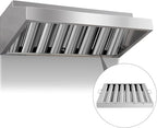 Hood Filters 19.5W x 19.5H Inch 430 Stainless Steel Pack of 6, 7 Grooves Commercial Hood Filters, Commercial Kitchen Range Hood Filter for Grease Rated Commercial Kitchen Exhaust Hoods