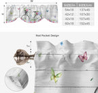 Spring Tie Up Valance Curtains for Windows, Kitchen Curtains Window Shades, Bicycles Botanical Rose Leaves Butterfly Wood Grain Light Filtering Roman Curtain Valances for Bedroom/Bathroom/Cafe 54"x18"