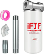 iFJF 1200KTF7018 Fuel Filter Spin-on Particulate Replacement for Transfer Pump FR112 FR1210G FR610G 18 GPM 3/4" with 1200KTG9075 Filter Head and 3/4” ST Elbow and 3/4 x 7” Nipple