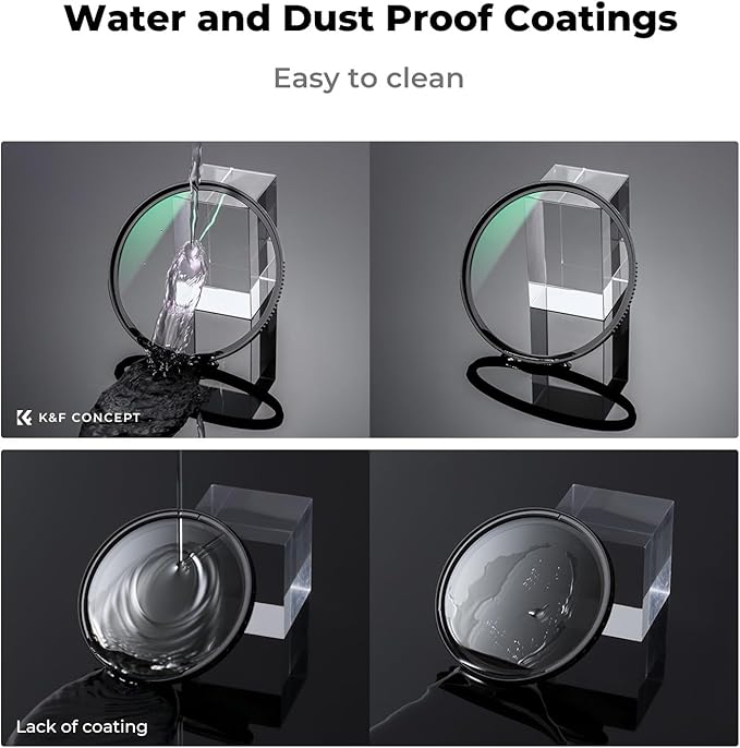K&F CONCEPT 49mm MC UV Lens Protection Filter with Filter Cap Cleaning Cloth Optical Glass Ultra Slim 28 Multi-Layer Coatings Camera Lens UV Filter (Nano-X Series)