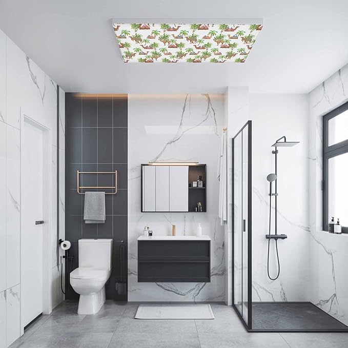 Fluorescent Light Covers for Ceiling Lights Deserts Camels Magnetic Light Filters 2 Pack 4x2 ft Southwest Date Trees Ceiling Lights Cover for Classroom Office School Home Drop Lamp Decor