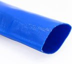 DAVCO 2.5" x 25 ft Pool Backwash Hose, Heavy Duty Reinforced Blue PVC Lay Flat Water Discharge Pump Hoses For Swimming Drain Pools and Clean Filters,with 1 Clamp
