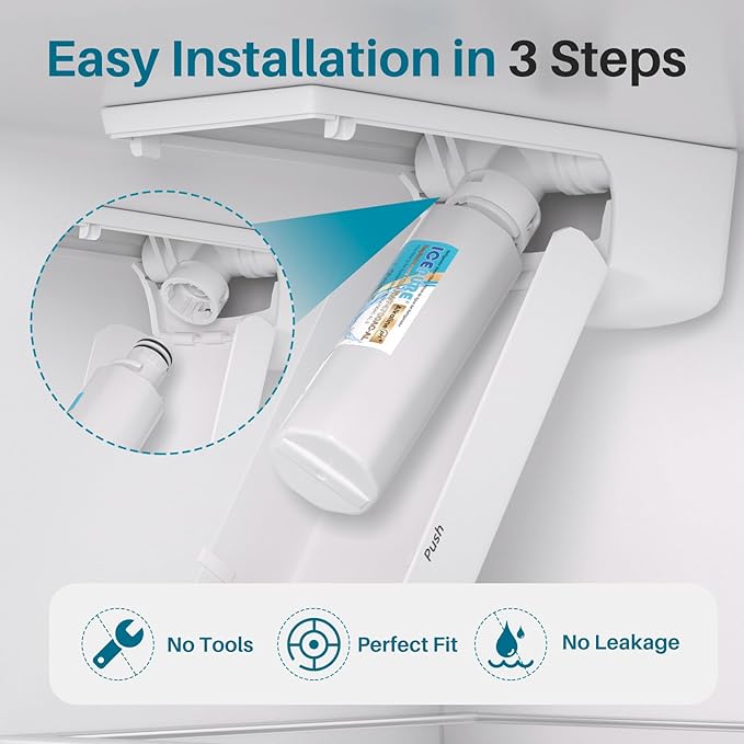 ICEPURE Alkaline LT1000PC Refrigerator Water Filter and Air Filter Replacement for LG LT1000P/PC/PCS, Kenmore 9980, ADQ74793501 ADQ74793502 ADQ747935 MDJ6484460 LT1000, Enhances PH, 3 Combo