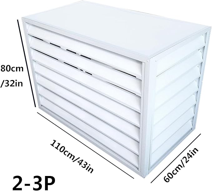 Aluminum Outdoor Condenser Protective Cover, freestanding Enclosure to Cover Garbage Or Ac Units, beautiful and durable appearance, suitable for gardens, balconies, walls, courtyards ( Color : FOUR-WH