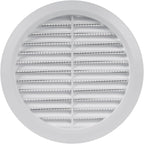 Vent Systems 5'' Inch - White - Soffit Vent Cover - Round Air Vent Louver - Grill Cover - Built-in Insect Screen - HVAC Vents for Bathroom, Home Office, Kitchen