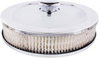 United Pacific S1107 Chrome 10" Air Cleaner Assembly, Low Profile, Die-Cast Chrome Plated Wing Nut, Filter & Breather Hose Nipple Included - ONE Set