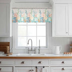 Summer Beach Sheer Valance Curtains, Ocean Colorful Coral Shell Seaweed Starfish Linen Light Filtering Kitchen Valances Rod Pocket Voile Curtain Treatment for Bedroom/Living Room/Basement 54Wx18L