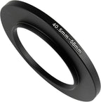 40.5-58mm Metal Step-Up Ring Adapter Compatible with Mirrorless Cameras DSLR Lens, UV CPL ND Filter Thread Converter, Black