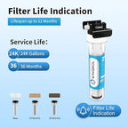 Water Filter for Sink with Faucet, Reduce Heavy Metals/Chlorine/PFAS/PFOA/PFOS/Odor/Sediment, NSF/ANSI 42&53 Improve Taste, EZ Change Life Indication Mineral pH+ Under Sink Water Filter -Jumbo