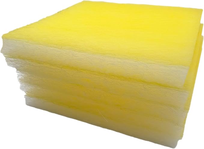 Paint Booth Exhaust Fiberglass Filter Pad (US Manufacturer), Heavy-Duty Paint Arrestor for Spray Booth (600/case, 20" x 20")