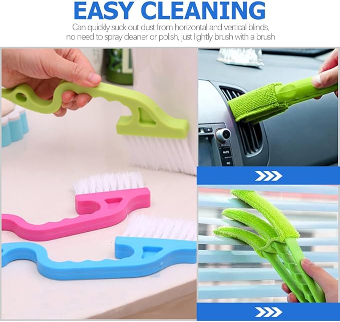 Beaupretty 8pcs Window Groove Cleaning Brush Set Soft Bristles for Wet and Dry Use, Multi-Functional Gaps Scrubber for Windowsills and Tracks, Household Cleaning Tool for Home and Kitchen