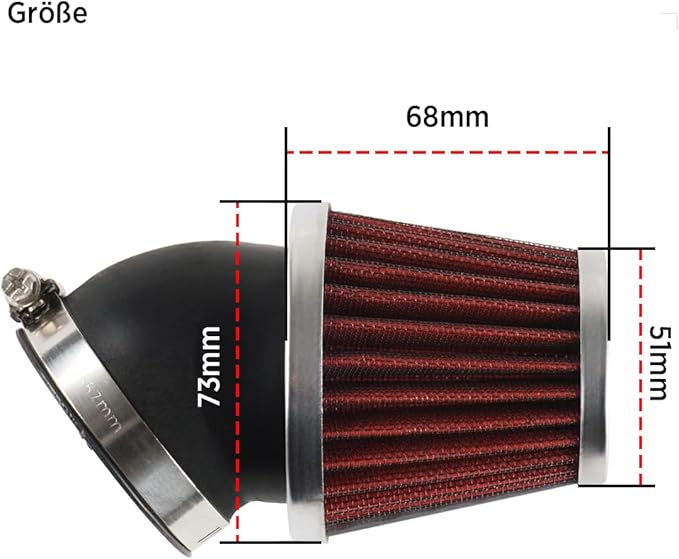 Evermotor Air Carburetor Cleaner, 41mm 42mm 43mm Motocycle Carb Filter for 50cc 70cc 90cc 110cc 125cc 150cc Mini Bike,Dirt Bike