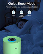 Air Purifiers for Home Bedroom, ADTARK Air Cleaner with H14 True HEPA 3-in-1 Filter, Sleep Mode & Aroma Function, 3 Light Modes, Room Air Purifier with 3 Timer for Office, Dorm, Hotel (Green)
