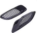 1 Pair Car Front Bonnet Hood Vent Air Intake Cover Compatible With BMW E90 E91 E92 E93 M3 2007-2011 2012 2013 Carbon Fiber Look