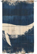 Sheer Curtains 108 Inches Long, Ocean Whale Blue Semi Sheer Curtains Light Filtering Window Treatment, Summer Coastal Vintage Wood Grain Privacy Voile Drapes for Living Room Bedroom 52x108 Inch
