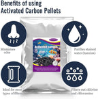 Activated Carbon Pellets for Aquarium Filter Media Activated Charcoal Bulk Fish Tank Charcoal Pellets Carbon Aquarium Filter for Fish Tanks, Freshwater,Saltwater (1.1lb with Mesh Bag)