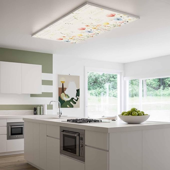 Fluorescent Light Covers for Ceiling Lights Spring Poppy Floral Magnetic Light Filters 3 Pack 4x2 ft Wildflower Vintage Ceiling Lights Cover for Classroom Office School Home Drop Lamp Decor