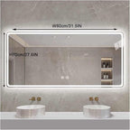 Smart Illuminated LED Bathroom Mirror，Bathroom Mirror with LED Lights，Energy-Saving LED Smart Mirrors，LED Mirror for Bathroom，with Demister Pad and Smart Touch Switch(H70*W80cm/H27.6*W31.5IN)