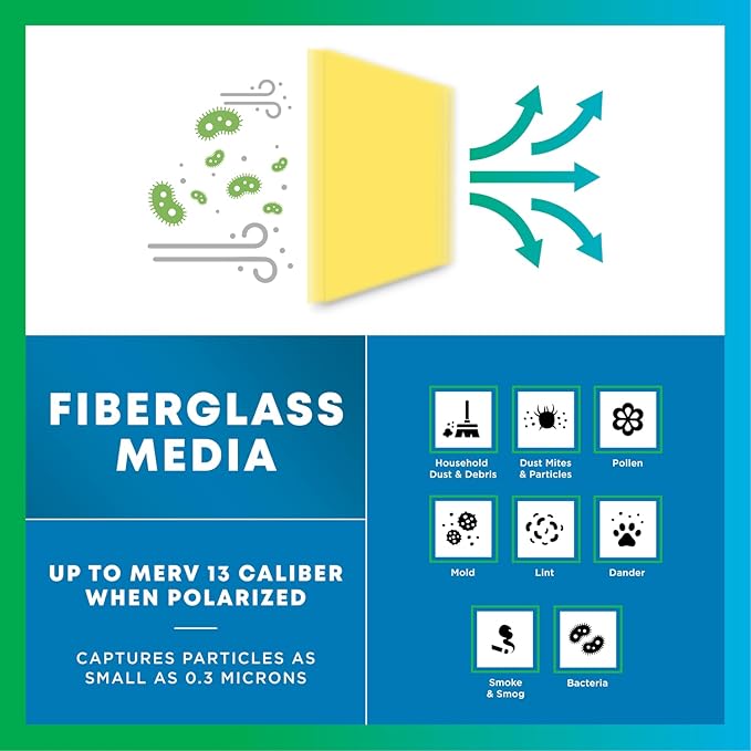 Filterbuy 16x25 Air Cleaner Filter Replacement Pads for Respicaire CG MicroClean 95, Totaline CG1000 Star Series, and More (4-Pack)