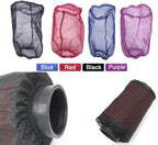Car Intake Filter Mesh Cover Polyester Cloth Oilproof And Dustproof Cover Cold Air Filter Protector Cover Rain Sock Protective for Motorcycle Automotive (Type B Black)