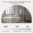 Irregular Bathroom Mirror with LED Lights, Wall Mounted Mirror with Touch Switch and Demister Pad, Drop Shape Decorative Mirror, 3 Colors Dimmable Lighting(A,15.7 * 23.6in/40 * 60cm)