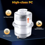 Vacuum Pump Oil Mist Filter, KF25 Quick Release Flange 95% Filtration, PC Clear Shell with 15.75in Oil Drain Pipe for Industrial, Laboratory (4.1×5.6in)