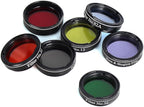Telescope Accessory Kit - 1.25" Telescope Eyepiece and Filter Set with a Sturdy Carry Case - Five Plossl Eyepieces, 2X Barlow Lens and Seven Filters