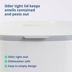 BLUE GINKGO Kitchen Compost Bin [5L / 1.32 GAL] – Filter-Free, Odor-Tight Countertop Food Waste Pail with Handles (Made in Korea, White)