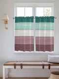 Retro Farm Woodcuts Texture Window Valance Curtains, Green Brown Gradient Light Filtering Kitchen Valance with 3-inch Rod Pocket for Living Room Bathroom Bedroom,2 Panel,42x45In