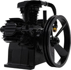 Air Compressor Pump Head, 5-HP Single-Stage Inline-Twin Replacement Air Compressor Pump 3 Cylinder Head, Single-Stage Aluminum Air Compressor Pump Replacement with 115 Max. PSI, 10-12 CFM