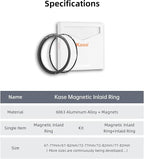 Kase 82mm Magnetic Screw in Adapter Ring Kit, Brass Magnetic to Threaded Filter Adapter Rings for Camera Lenses, Ultra-Thin 3.4mm Profile, Quick-Release Design, Compatible with UV CPL ND Filters