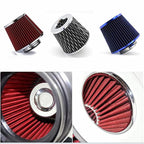 Universal Clamp-On Cold Intake Cone Air Filter 3", Washable Filter, High Flow Cone Filter, Flange Diameter 3 Inch Black