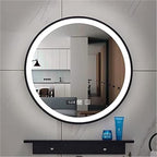 Bathroom Mirror, Round Illuminated LED with Demister Pad with Touch Control Touch Dimmer Switch(60cm/23.6in)