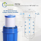 AQUALINK PP10BB-CC 5 Micron 10" x 4.5" Whole House Sediment Activated Carbon Water Filter Replacement for GE FXHTC, GXWH40L, GXWH35F, GNWH38S, RFC-BBSA, W50PEHD, DuPont WFHD13001