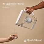 Clearly Filtered No.1 Filtered Water Pitcher/Updated Model/Targets 365+ Contaminants e.g. Fluoride Chlorine PFAS Microplastics Lead Arsenic BPA/BPS Free (Pitcher + 3 Filter Packs)