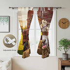 Farm Sheep Bedroom Curtains 72 Inch Length, Window Curtains Tab Top, Farmhouse Barn Funny Animals Butterfly Light Filtering Window Treatments Drapes 52"x72" 2 Panel