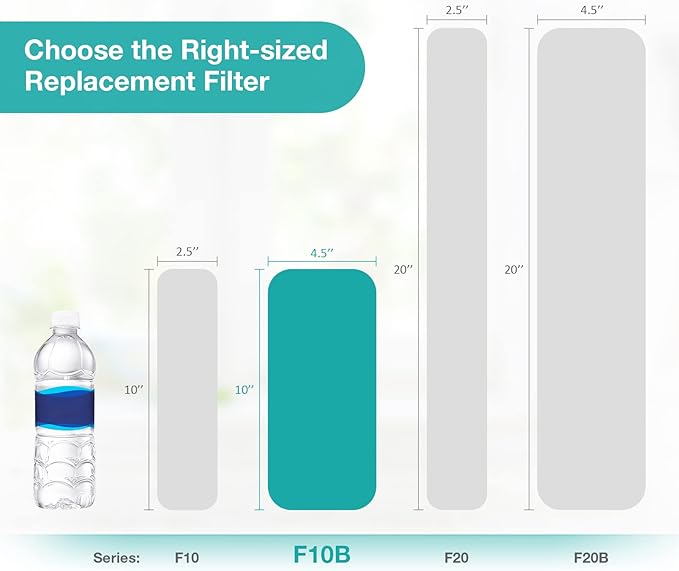 SimPure Whole House Water Filter Cartridges 10" x 4.5" GAC/KDF Carbon and Heavy Metal Filter, for DB10C-2KDF, DB10P, WGB21B-KS, FG15B-KS, GE FXHTC, GXWH40L, 4 Pack