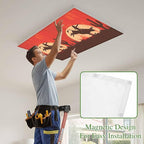 Fluorescent Light Covers for Drop Ceiling Western Cowboys Horse Riding on Red Magnetic Light Filters, Abstract Cactus Desert Ceiling Shade Filters for Home Classroom Office,2x4 ft,2Packs