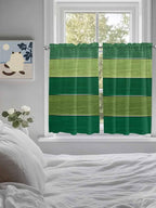 Farm Retro Green Wood Grain Window Valance Curtains, Rustic Wooden Plank Texture Light Filtering Kitchen Valance with 3-inch Rod Pocket for Living Room Bathroom Bedroom,2 Panel,27.5x45In