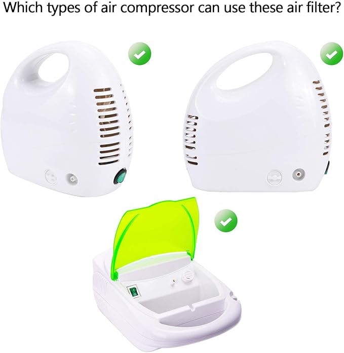 Boao 96 Pcs Nebulizer Filters Replacement Air Filter Sponge for Compressor System Accessories, Round White Sponge Air Replacement for Compressor System Cool Mist Device
