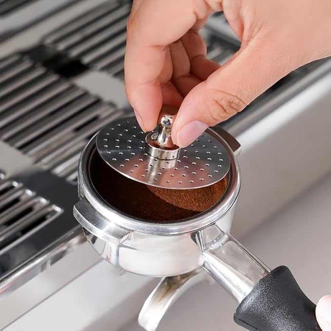watchget 53 Espresso Puck Screen - 0.8mm Thickness Espresso Screen Double-layer Lower Shower Screen with Magnetic Nail Metal Reusable Filter for 54mm Protafilter Basket Stainless Steel Coffee Filter