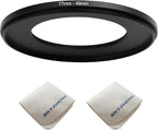 77mm Lens to 49mm Camera Lens Adapter 77mm to 49mm Step Down Ring Adapter Ring for All Brands of UV ND CPL, with Premium Lens Wiping Cloth 2 Pack (77mm-49mm)