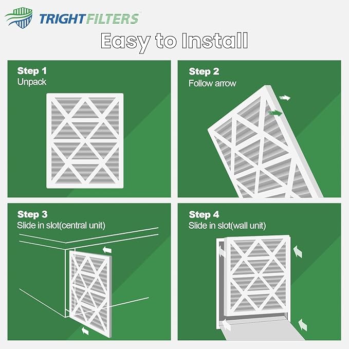 14x30x1 Air Filter 6 Pack, Durable MERV 8 Pleated Home HVAC AC Furnace Filters, Lightweight Compact Air Conditioner Filter Replacement