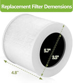 2 Pack Core Mini Replacement Filter Compatible with LEVOIT Core Mini Air Purifier, 3-in-1 HEPA Filters High-Efficiency Activated Carbon Replace Part Mini-RF Mini-P (White)