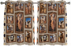 2 Panel Kitchen Cafe Curtains, Desert Camels Sunlight Filtering Nature Air Through, Home Decor Window Covering Tier Curtains for Bedroom Living Room Western Wildlife Brown Animals Country